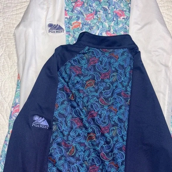 Colorful Paisley Zip-Up Golf shirts - Picture 3 of 4